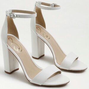 Sam Edelman White Ankle Strap Heels